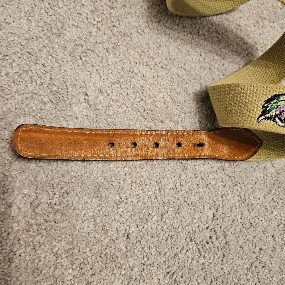 VTG Al Agnew Embroidered Canvas Belt – Wood Duck Design – Size 44 – Made in‎ USA
